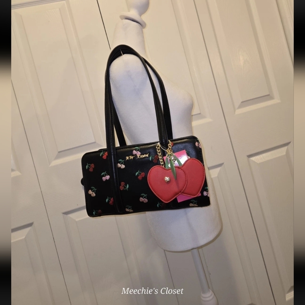 Betsey Johnson Red Cherry Charm Shoulder Bag NWT | Be Mine - Picture 10 of 15